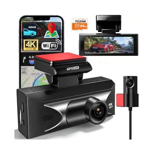 TQZNK 4K Front + 2.5K Rear Dash Cam with ADAS