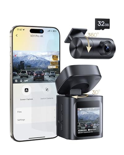 Baseus VD1 Pro Solar Dash Cam, 4K + 1080P, Battery Parking Mode