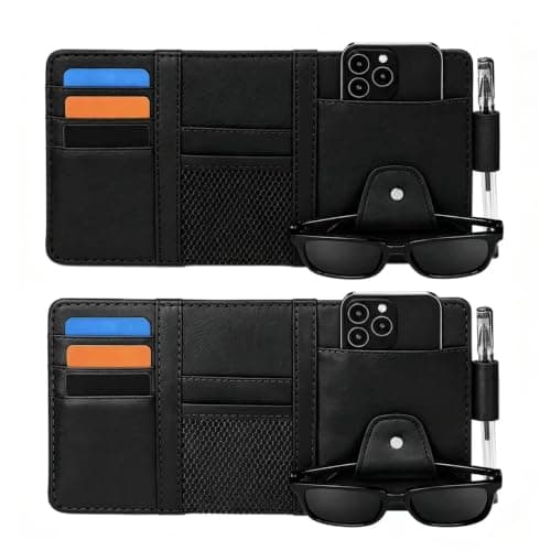 Pasetety Car Sun Visor Organizer, 2-Pack