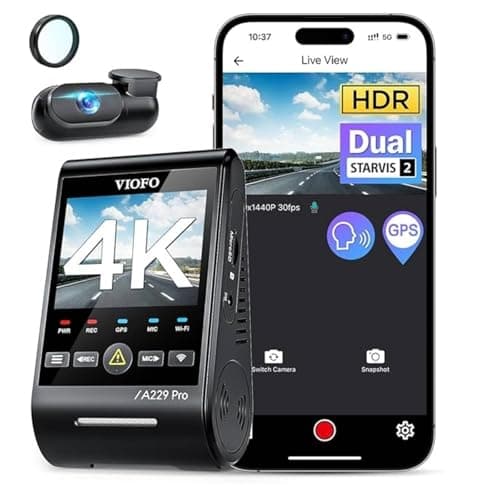 VIOFO A229 Pro 4K HDR Dash Cam, Dual STARVIS 2, Front and Rear