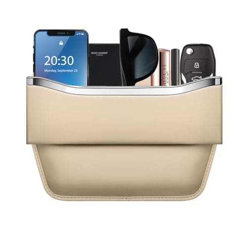 HOLDCY Leather Seat Gap Filler Organizer, Beige
