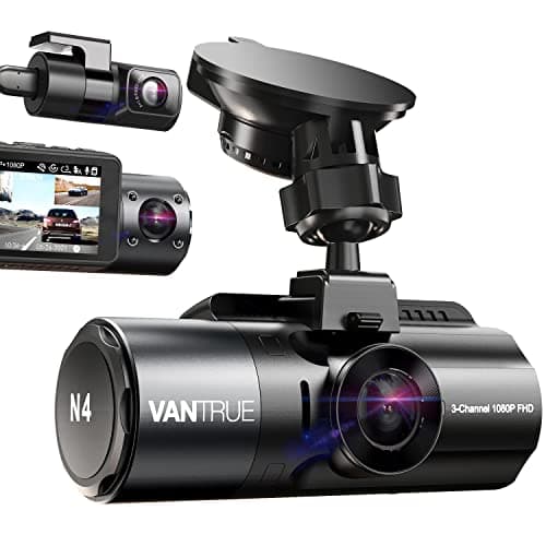 VANTRUE N4 3-Channel Dash Cam, Front + Inside + Rear