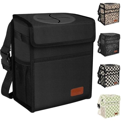 Femuar Leak Proof Car Trash Can with Lid, 2.25 gal