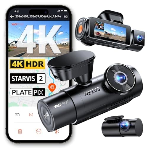 VANTRUE N4 Pro S 4K 3-Channel Dash Cam, Front + Inside + Rear
