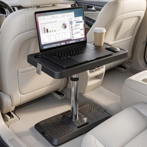 QENIVO Car Desk for Laptop, Pneumatic Lift, 19.7" x 11.8" Desktop