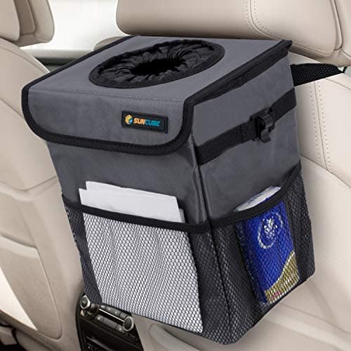 SUN CUBE Car Trash Can with Lid, 10 L