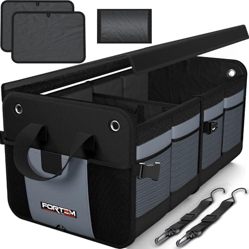 FORTEM Trunk Organizer with Cooler Bag, 1680D, 65L