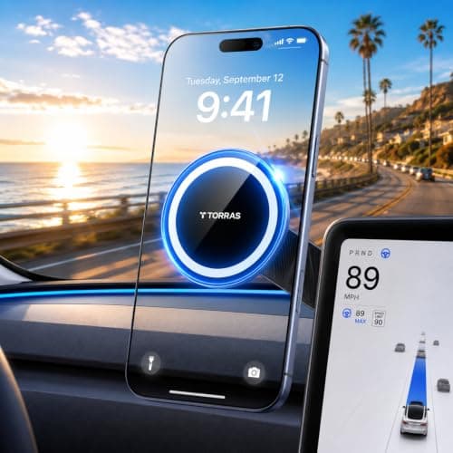 TORRAS Stow Tesla Phone Mount, Adhesive, Foldable