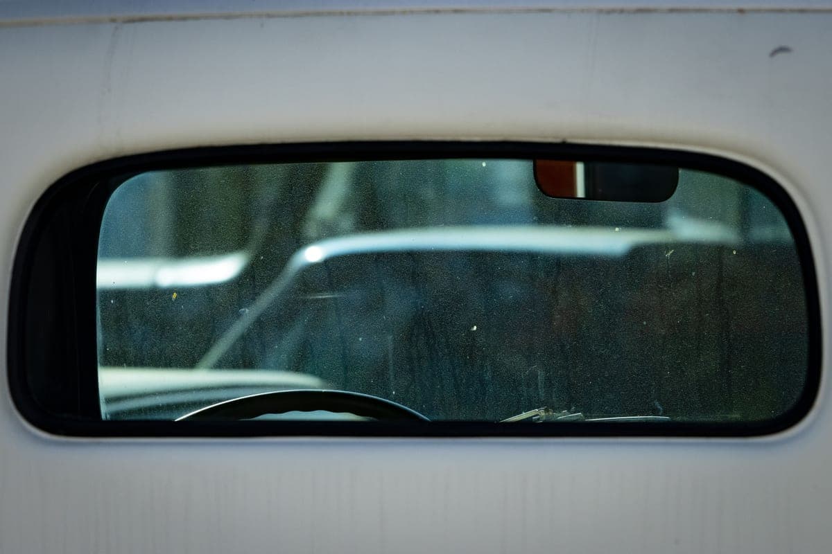 The view out of a car rear window