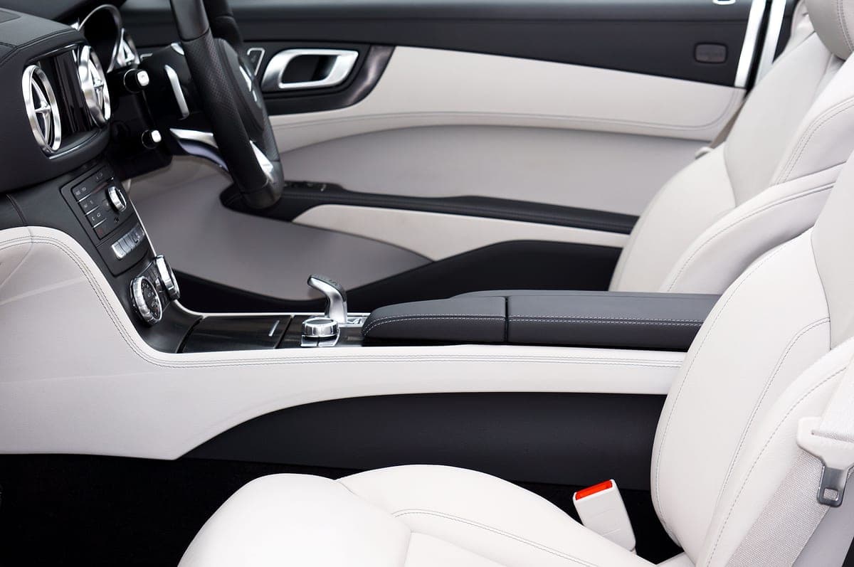 The gap between a car seat and the center console