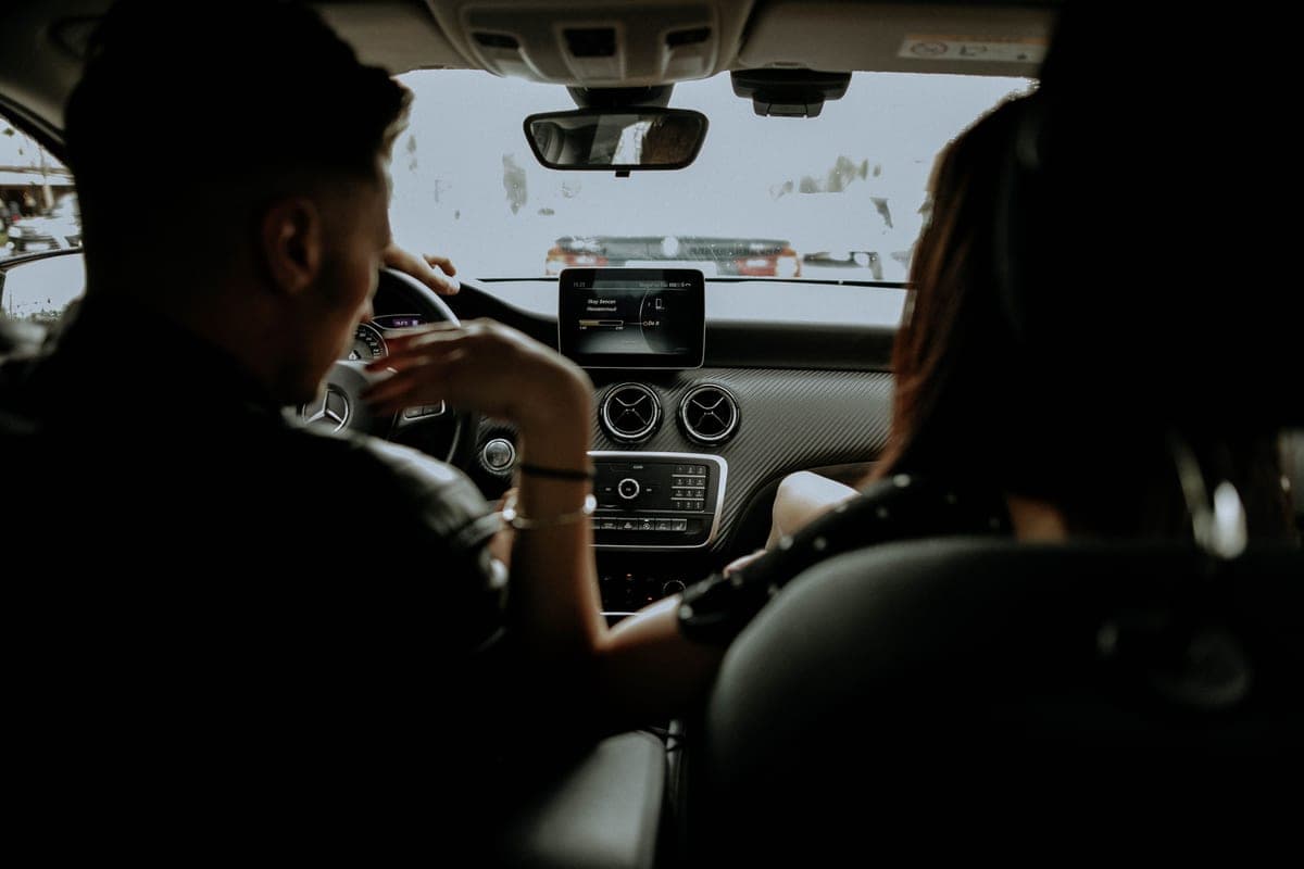 The back of a car front seat interior